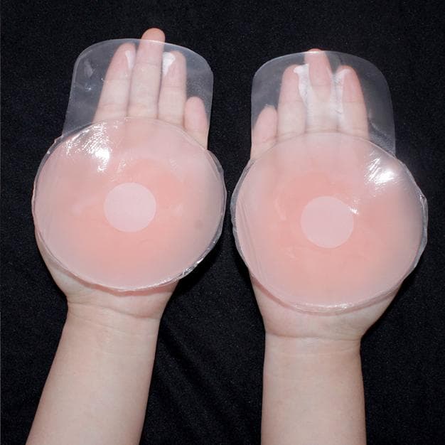 Women Silicone Nipple Stickers Anti-bump Chest Pad Lift Nipple Cover Pads Invisible Reusable Bra Chest Sticker Breast Pad M-1pair