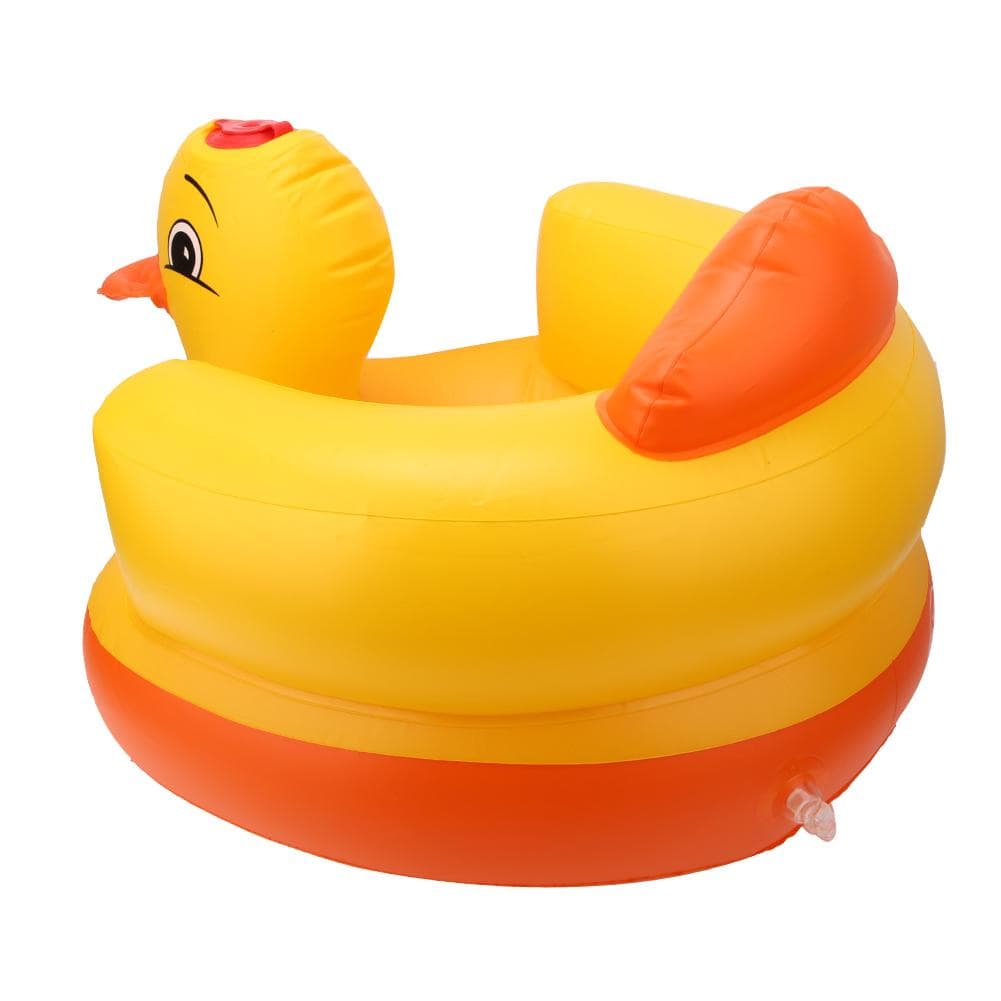Yellow Duck Inflatable Baby Chair Sofa Baby Bath Stool Safety Back Seat 60KG Bearing CapacityOval