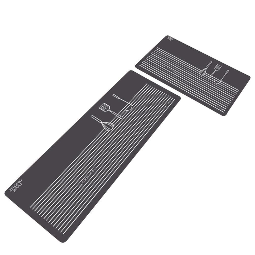 2 Pcs Kitchen Rug Set Non Slip Kitchen Mat Set Rubber Backing Doormat for Indoor Outdoor
