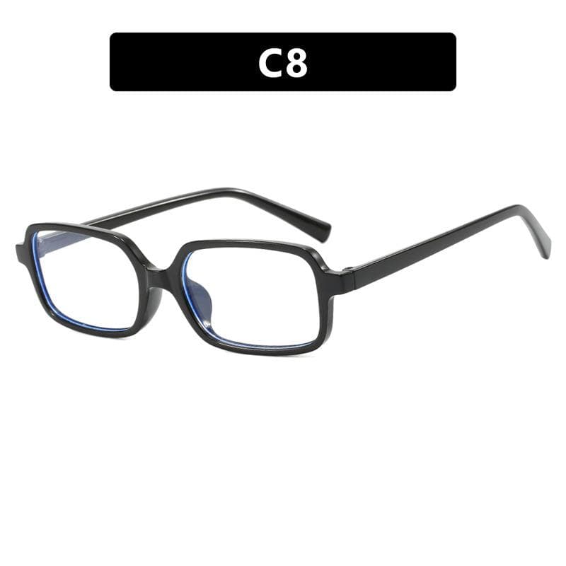 New Retro Square Small Frame Sunglasses Women Narrow Edge Sunshade Anti Blue Light Computer Eyeglasses Simple Style