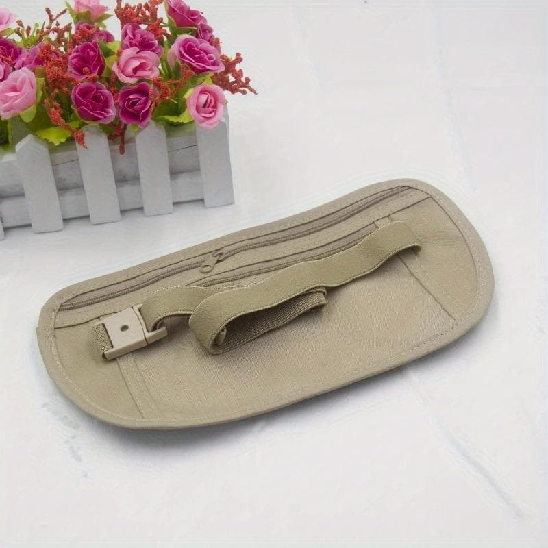 Invisible Travel Waist Packs Pouch for Passport Money Belt Bag Hidden Security Wallet Gift Travel Bag Chest Pack Money Waist Bag beige