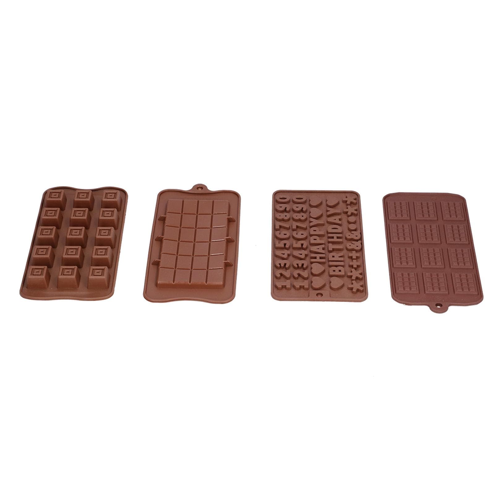 4Pcs/Set Innovative Pattern Mold Silicone Chocolate Mold Baking Tool for Home Bakery