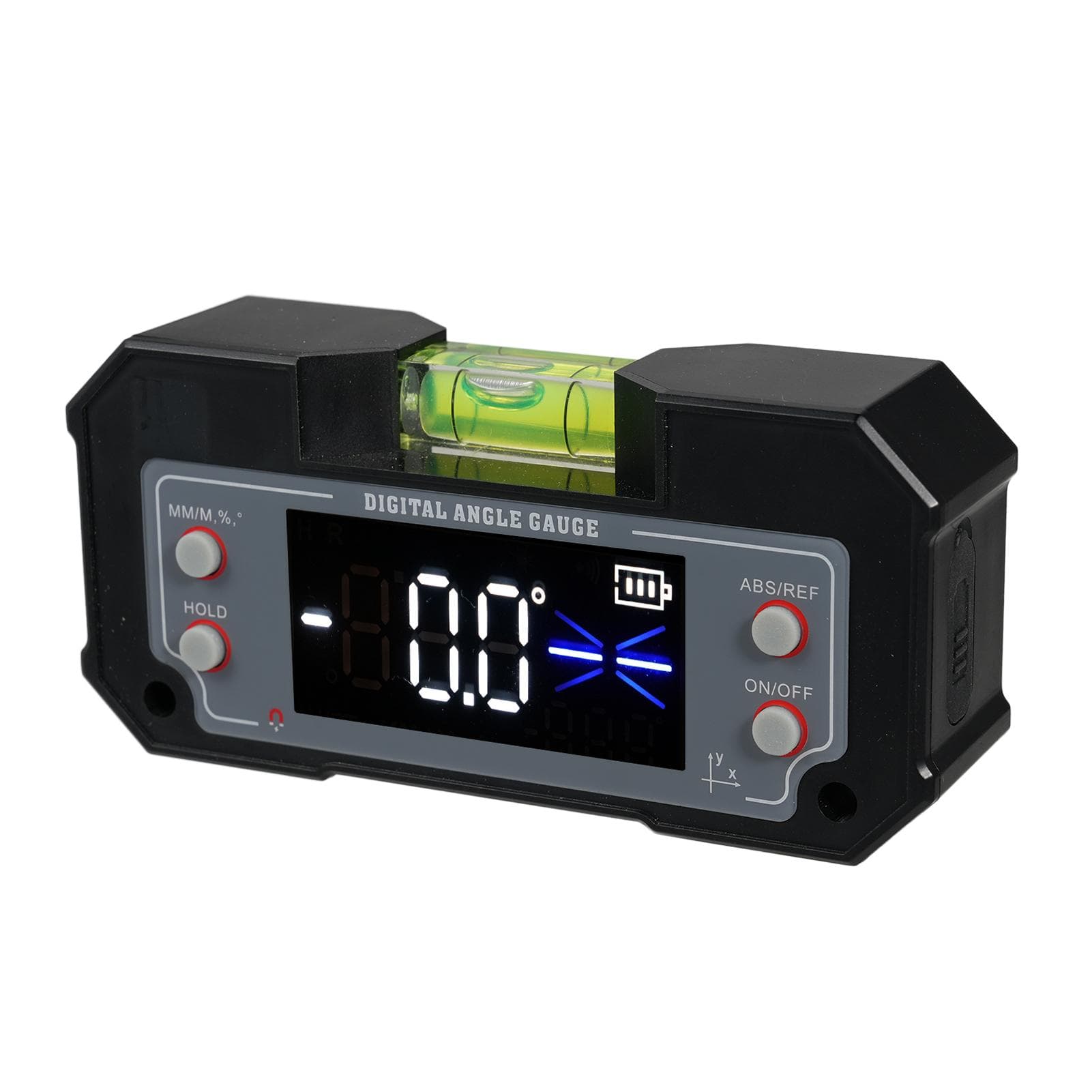 Digital Angle Gauge Liquid Leveler Finder Inclinometer Bevel Gauge XY Axis for Woodworking Sawblade black