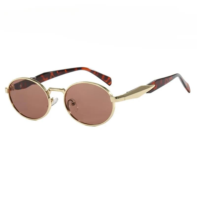 Retro Round Metal Sunglasses Women Leopard Print Fashion UV400 Protection Trendy Designer Eyewear Unisex