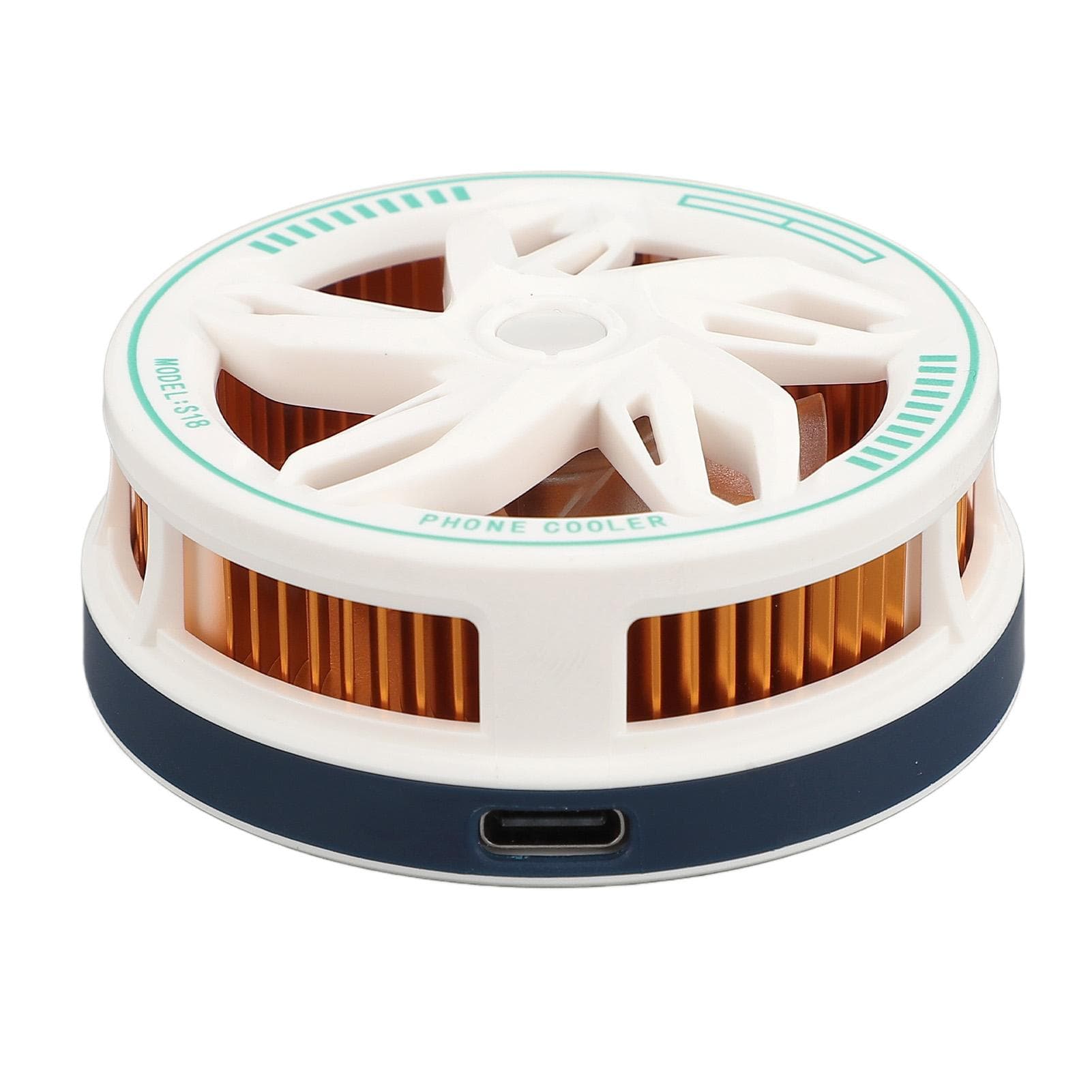 Phone Cooler 15W Magnetic Adsorption Quiet Portable Cell Phone Radiator Cooling Fan for Gaming Live white