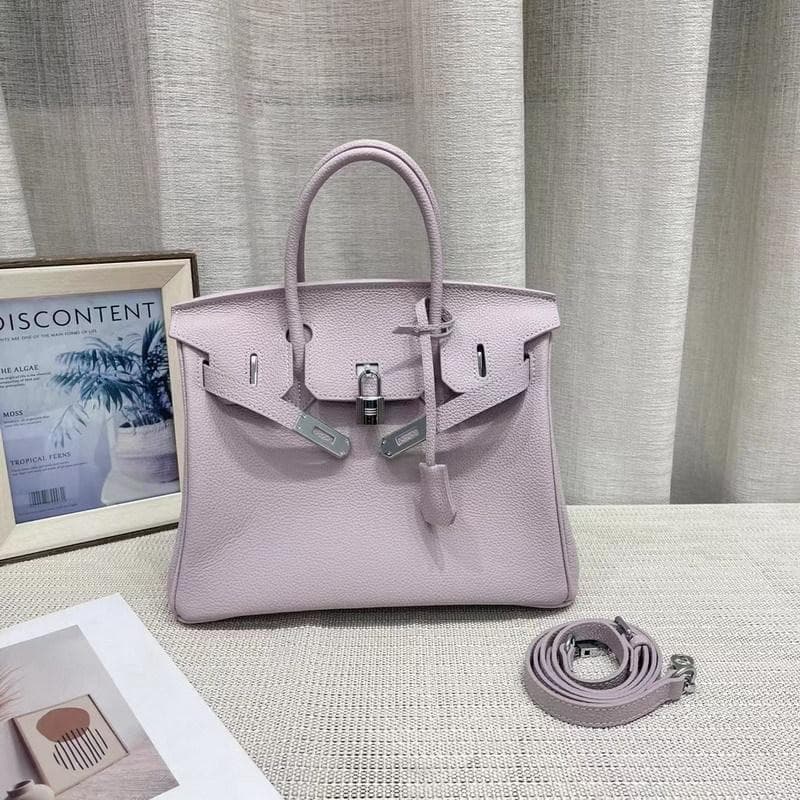 New Gold Buckle Silver Buckle Layer Cowhide Togo Platinum Bag Genuine Leather Women's Bag Hand-held Bag 20x10x16cm