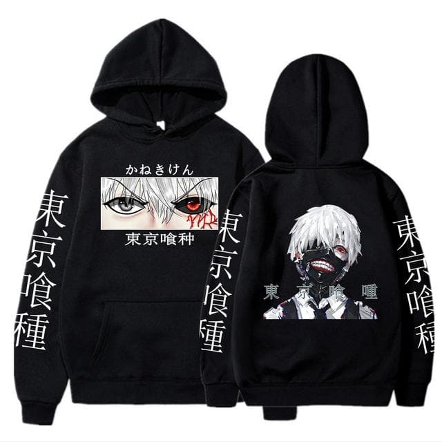 Tokyo Ghoul Anime Hoodie Pullovers Sweatshirts Ken Kaneki Graphic Printed Tops Casual Hip Hop Streetwear S