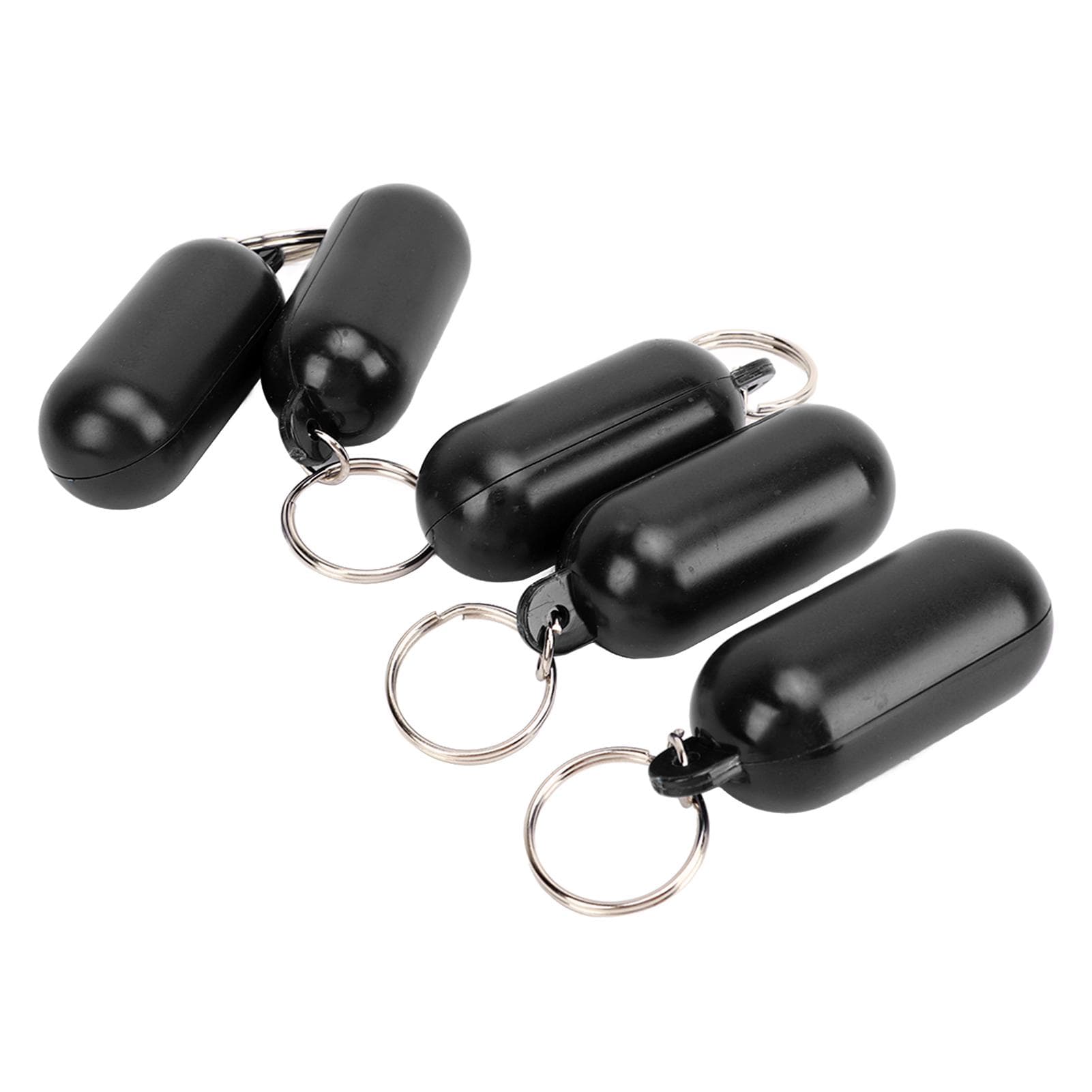 5Pcs Plastic Floating Keychain Pill Shape Float Key Ring for Boating Fishing Kayak Surfing Sailing