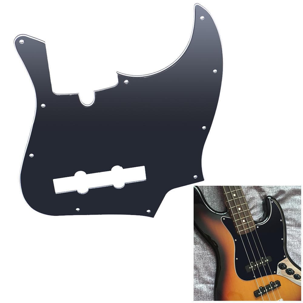 10 Holes JB Bass Pickguard Pick Guards Scratch Plate for Standard Jazz Bass for TAGIMA JB 3Ply PVC black
