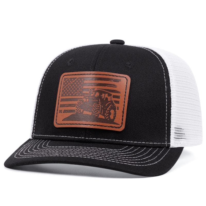 New Car Pattern Leather Label Men's Fashion Duck Tongue Hat Adjustable Hip Hop Baseball Hat Sunshade Truck Cowboy Caps black