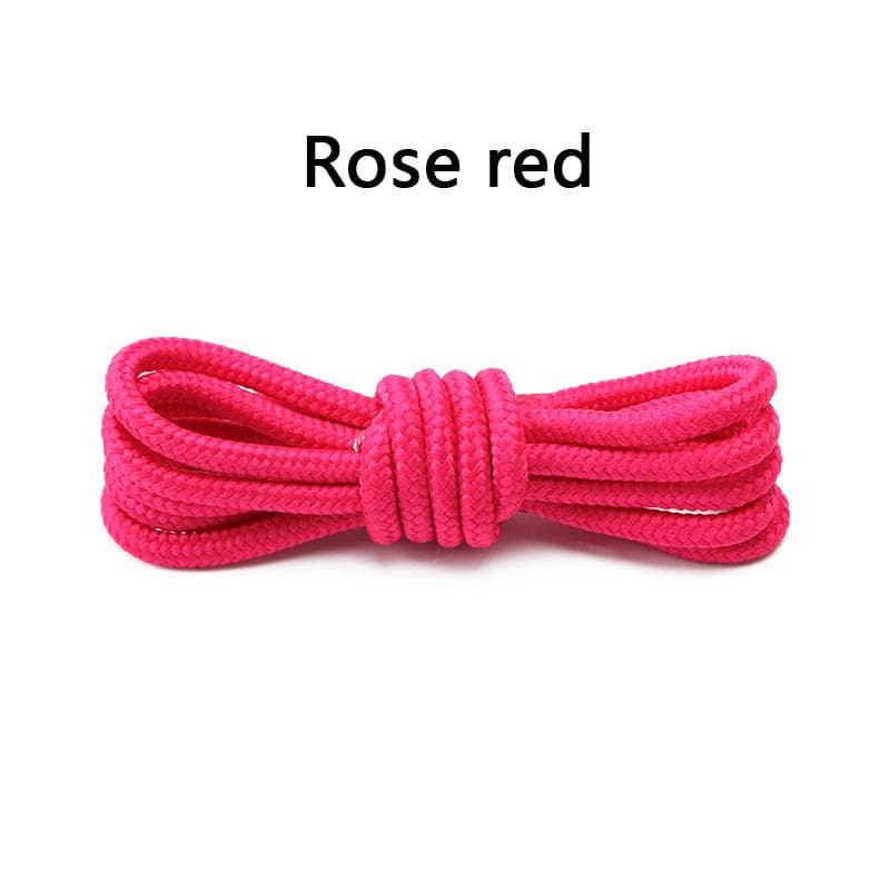 1Pair Classic Round Shoelaces for Sneakers Martin Boot Hiking Shoes Shoelace Oxford Shoe Laces 90cm/120cm/150cm Shoestrings YD-1-150cm-Rose red rose red