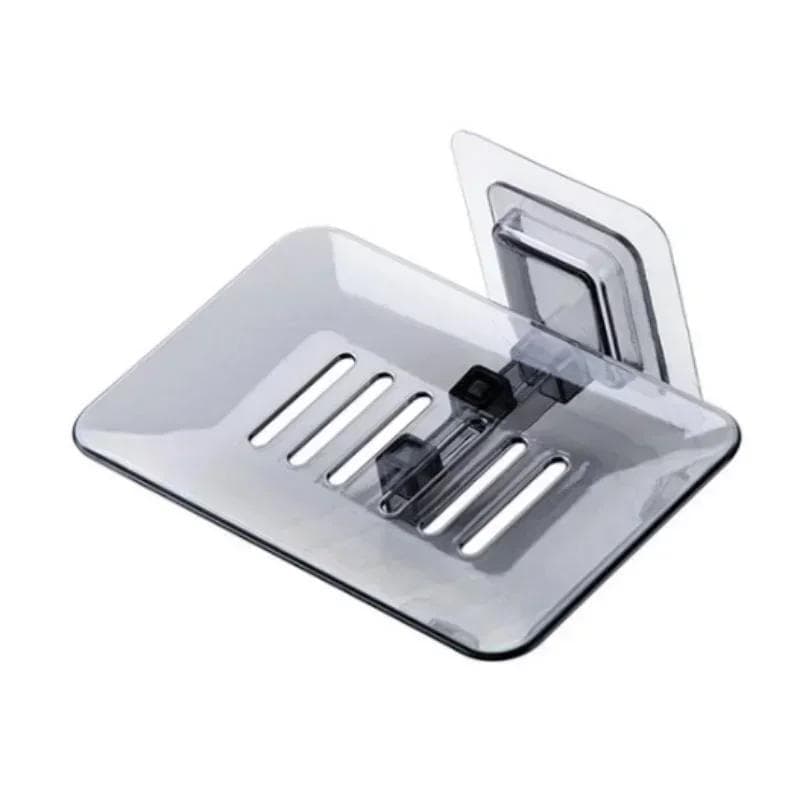 Transparent Non-trace Soap Box Non-punching Wall Hanging Crystal Soap Box Suction Wall Type black
