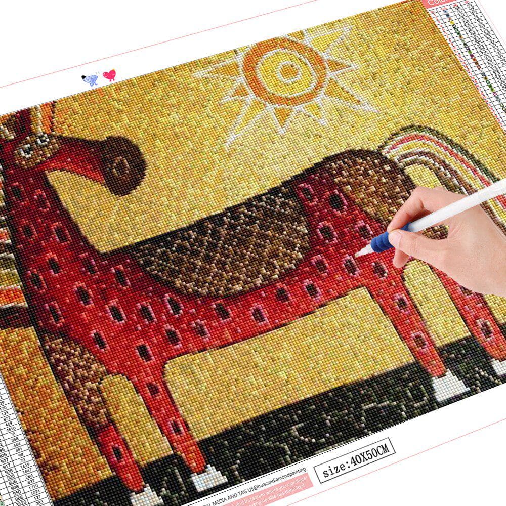 5D Diamond Embroidery Cross Stitch Horse Full Round Painting Animal Picture 20X30CM
