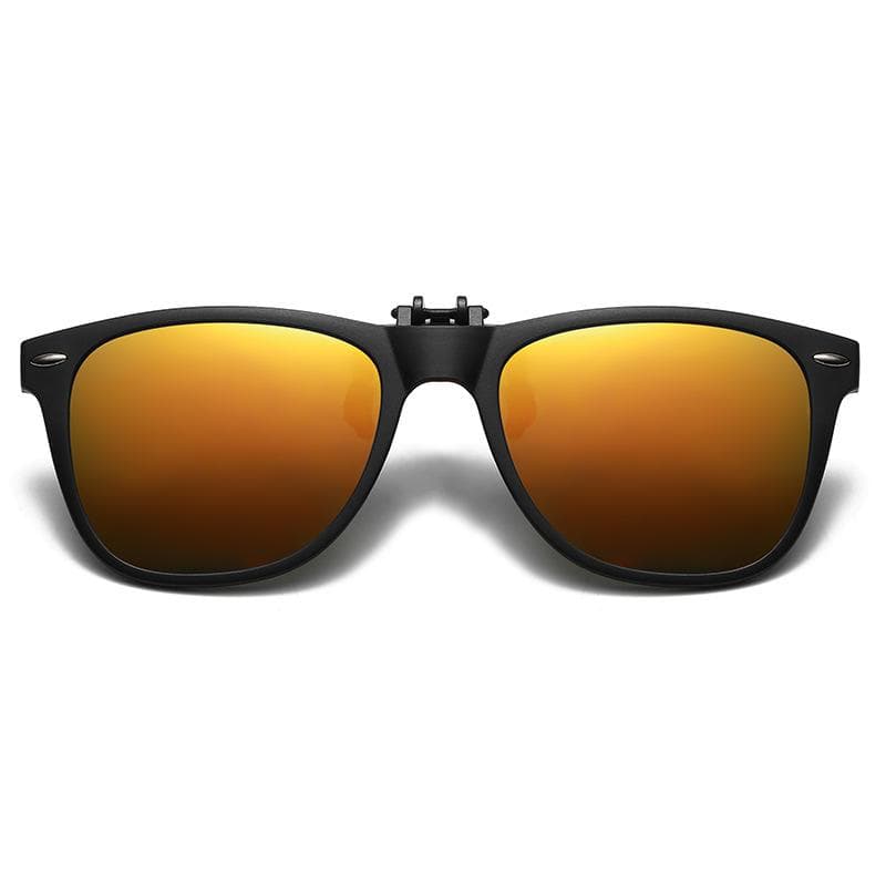 1PC Portable Polarized Sunglasses Clip Men Women Clip-on Flip-up Lens Sunglasses Driving Glasses red