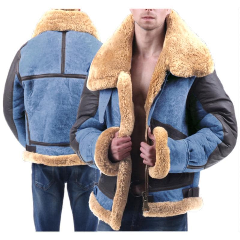 Men's Jacket Autumn and Winter Thickened Jacket Warm Cotton-padded Lapel Coat 5XL