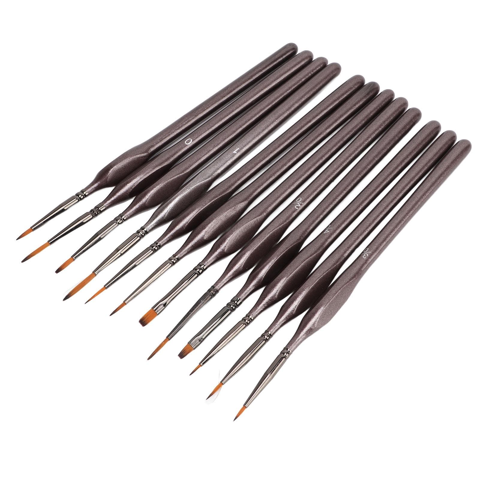 12pcs Detail Brush Ergonomic Triangular Handle Balanced Stable Drawing Tool for Acrylic Painting