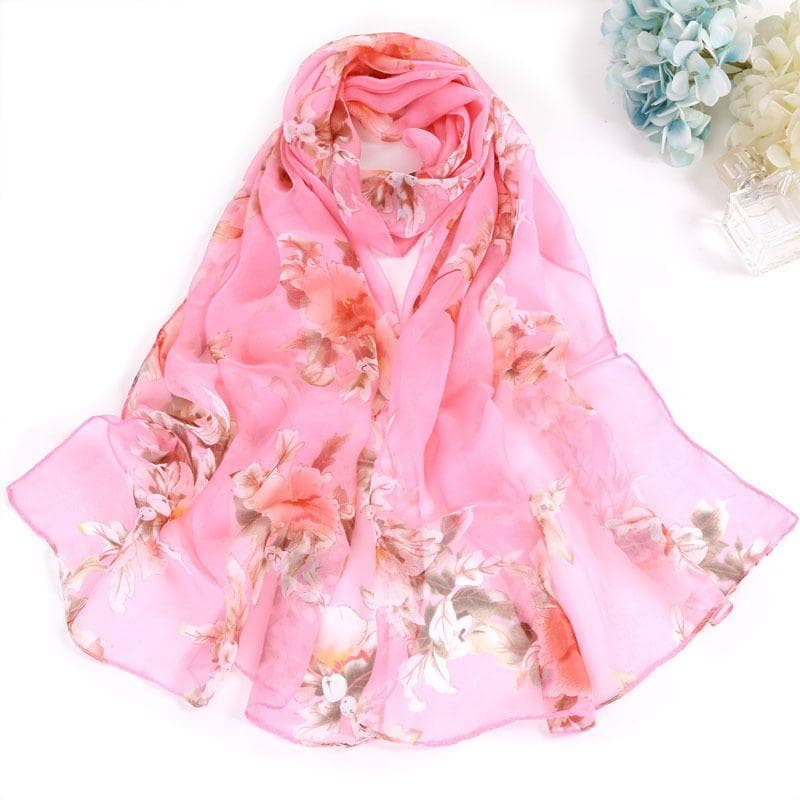 Women's Winter Long Fashion Chiffon Printed Decorative Scarf Scarf Scarf 155-45Cm
