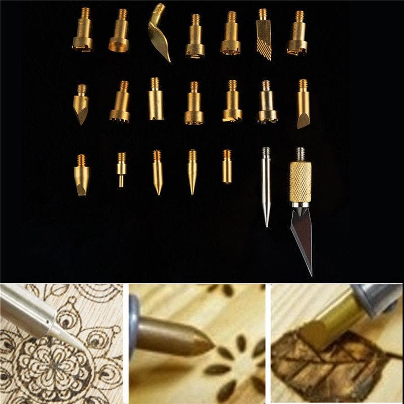 22pcs Wood Burning Pen Tips Wood Pyrography Carving Iron Tips for Woodworking Soldering