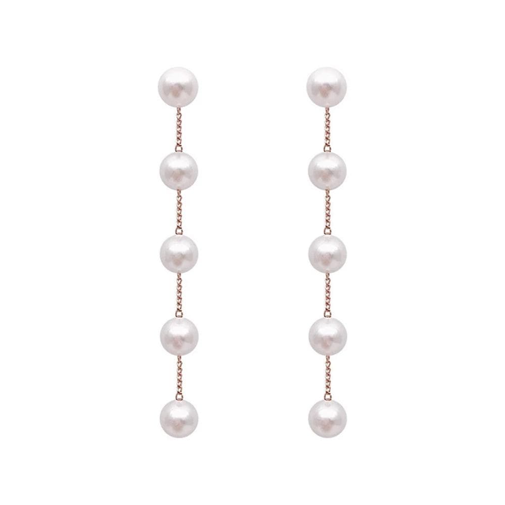Pearl Long Earrings Female Trend Wedding Pendant Fashion Retro Korean Earrings Women's Elegant High-end Ear Pendant 1Pair