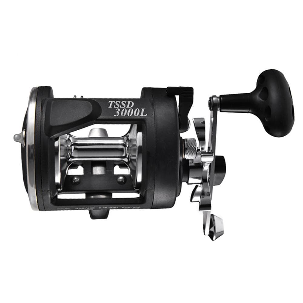 Boat Sea Fishing Reel Trolling Fishing Reel Right Hand Drum Fishing Wheel 3000L black