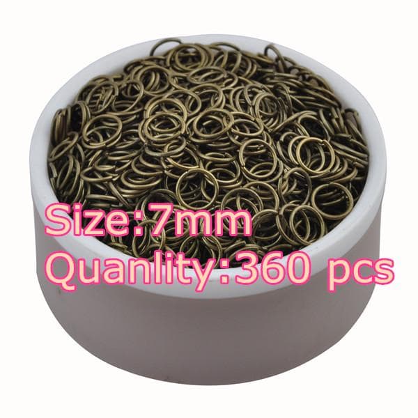 LNRRABC fashion 4-10 mm Antique Bronze Open Jump Split Rings Connector DIY Jewelry Findings Making 8