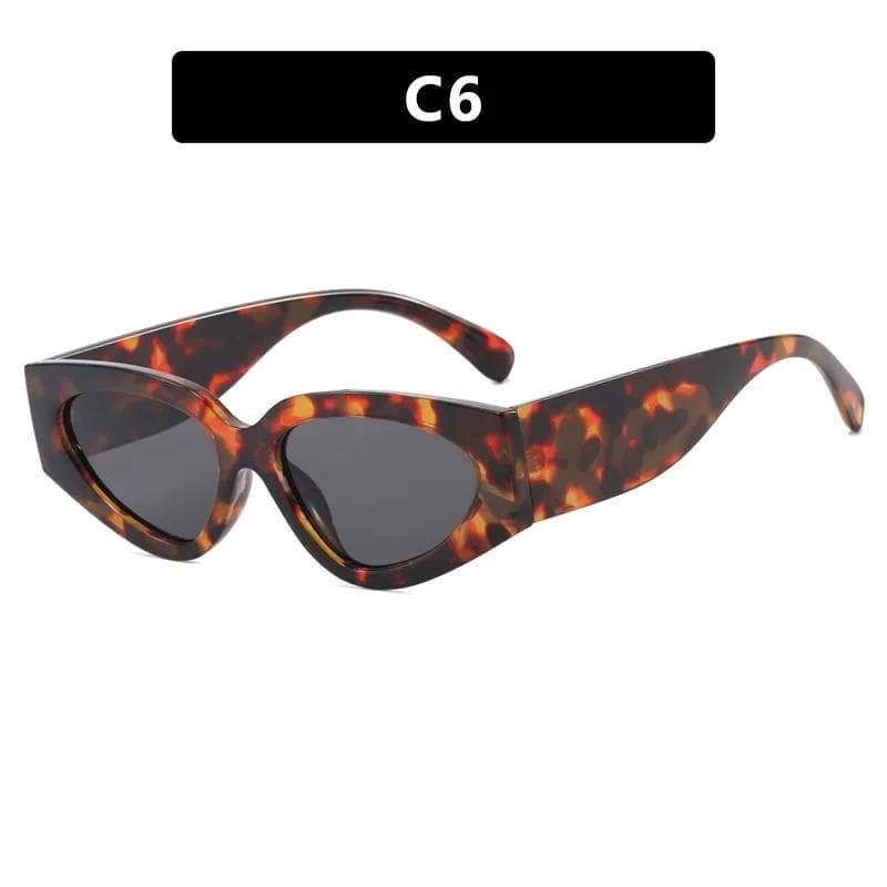 Women Punk Cat Eye Sunglasses Designer Square Frame Plastic Retro Vintage Fashion Glasses Accessories 1PC