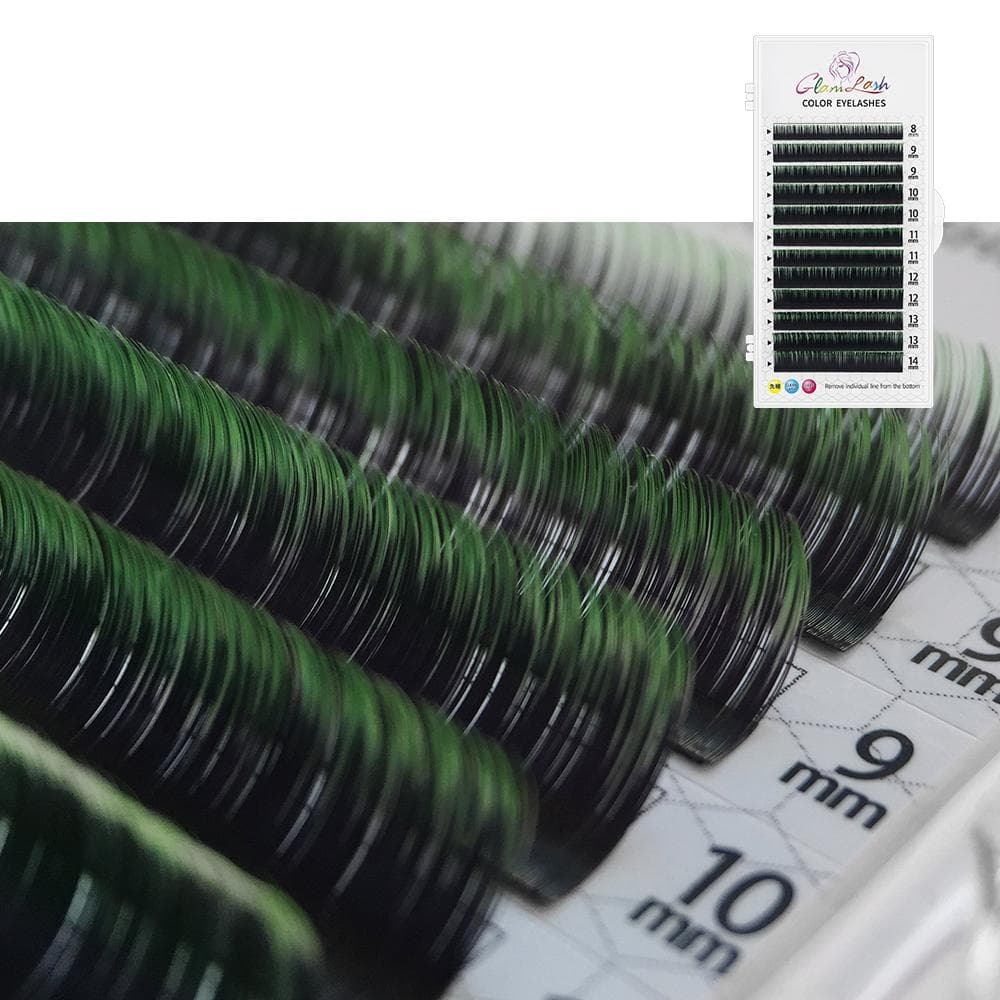 GLAMLASH Individual Gradient Extension eyelashes mixed color Red Green Blue Purple Makeup Lifting lashes 0.07mm C 8-14mmMIX black/green
