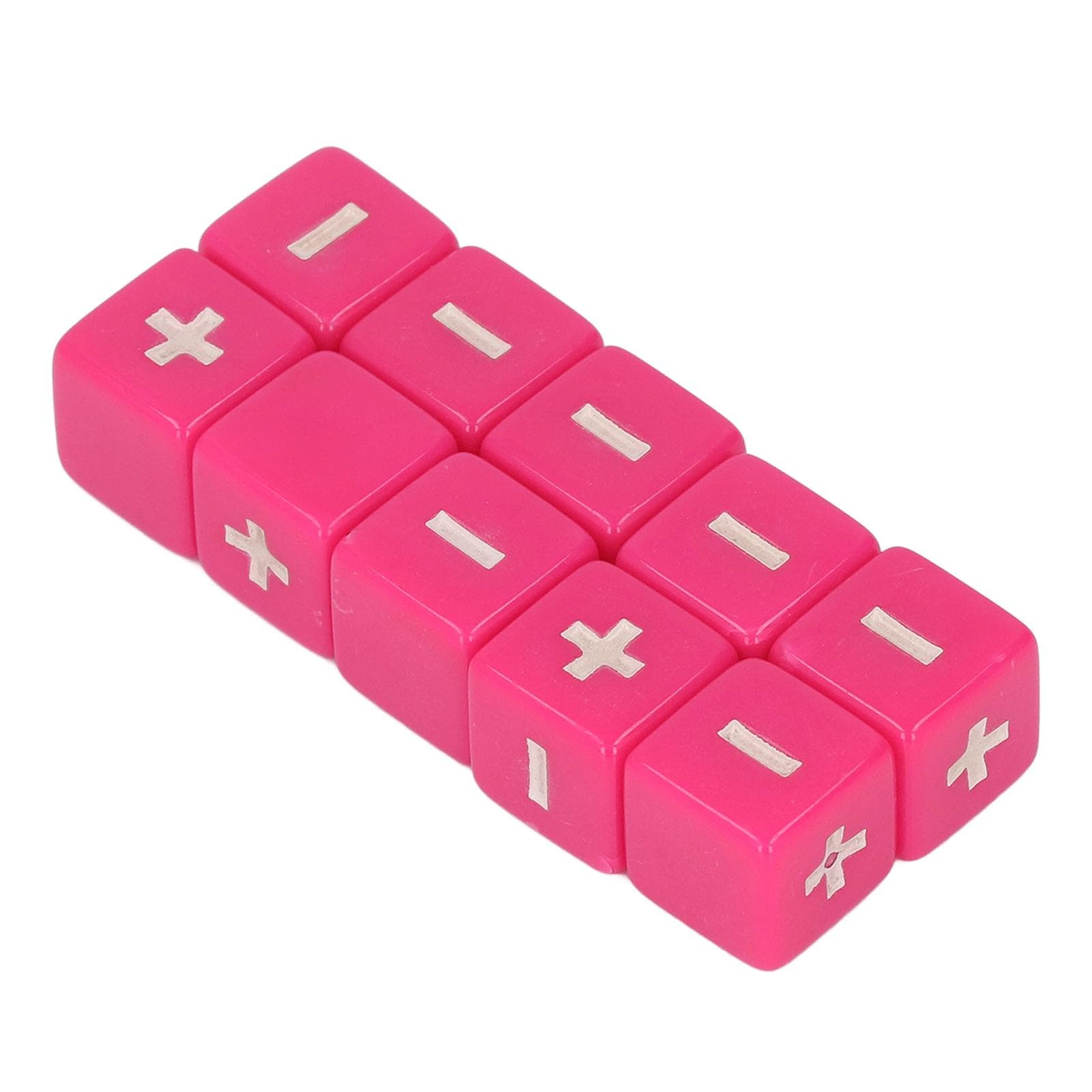 20pcs Plus Minus Sign Dice Set 16mm Math Operation Calculation Dices for Infant Teaching Pink