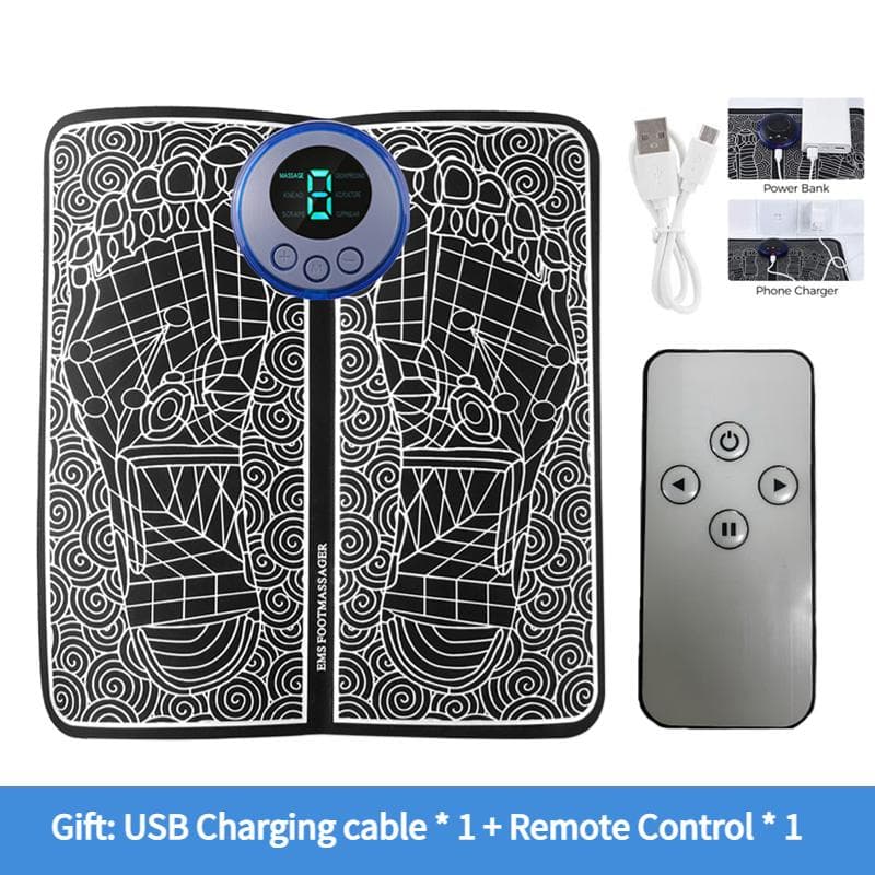 Foot Massage Mat USB Charge LED Digital Display 19 Modes 8 Gears EMS Electric Foot Acupoint Massager Muscle Relieve Cushion With Remote