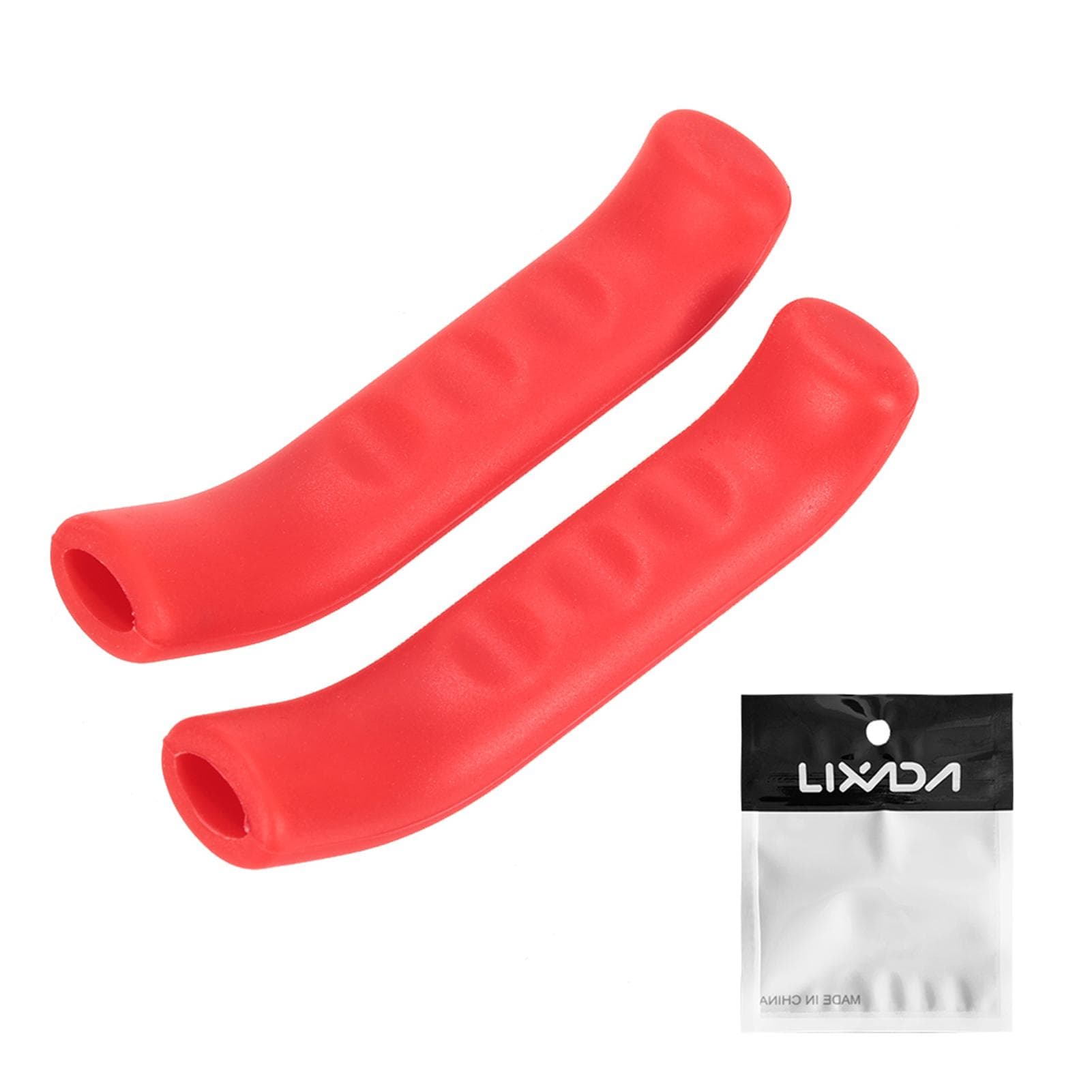 Lixada 2pcs Bike Brake Lever Covers Bicycle Grips Protectors Sleeves for Mountain Bike Road Bike red