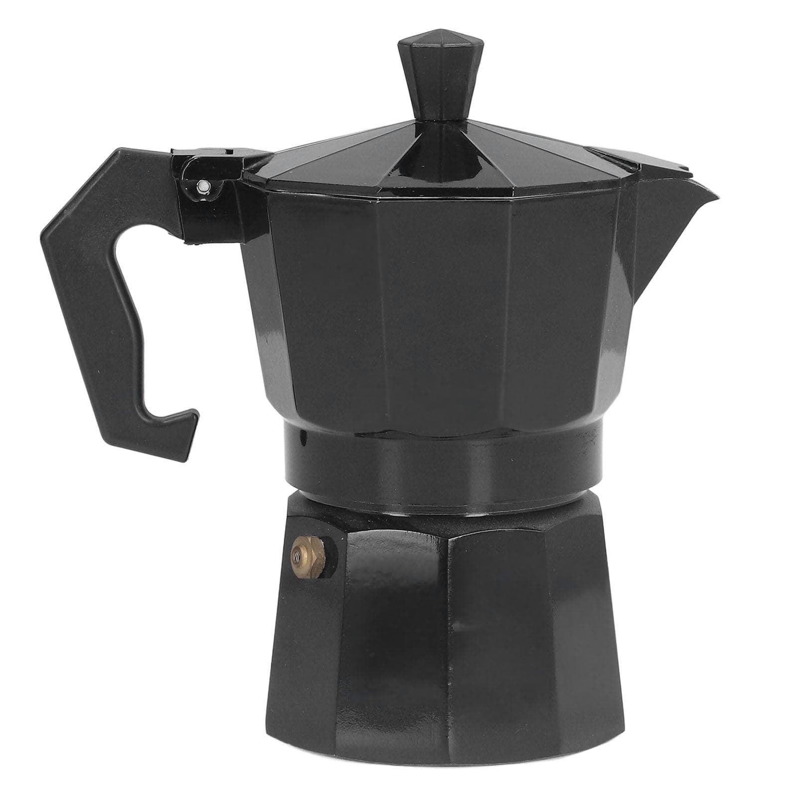 150ML 3 Cups Aluminum Coffee Pot Percolator Italian Cafetiere Household Moka Coffee Tea MakerRed L(for 6.5-9kg) black