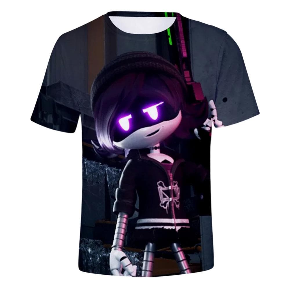 Horror Anime T-Shirts Murder Drones 3D Print Streetwear Men Women Fashion Oversized Short Sleeve T Shirt Kids Tees Tops Clothing XS white