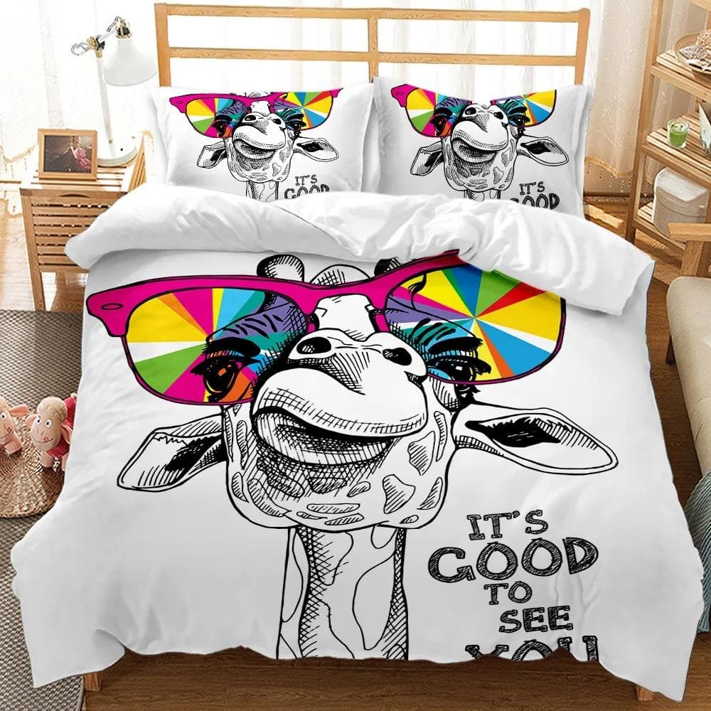 Animal Llama Cute Alpacas Bedding Set Boys Girls Twin Queen Size Duvet Cover Pillowcase Bed Kids Adult Home Textileextile 70x133cm 2pcs
