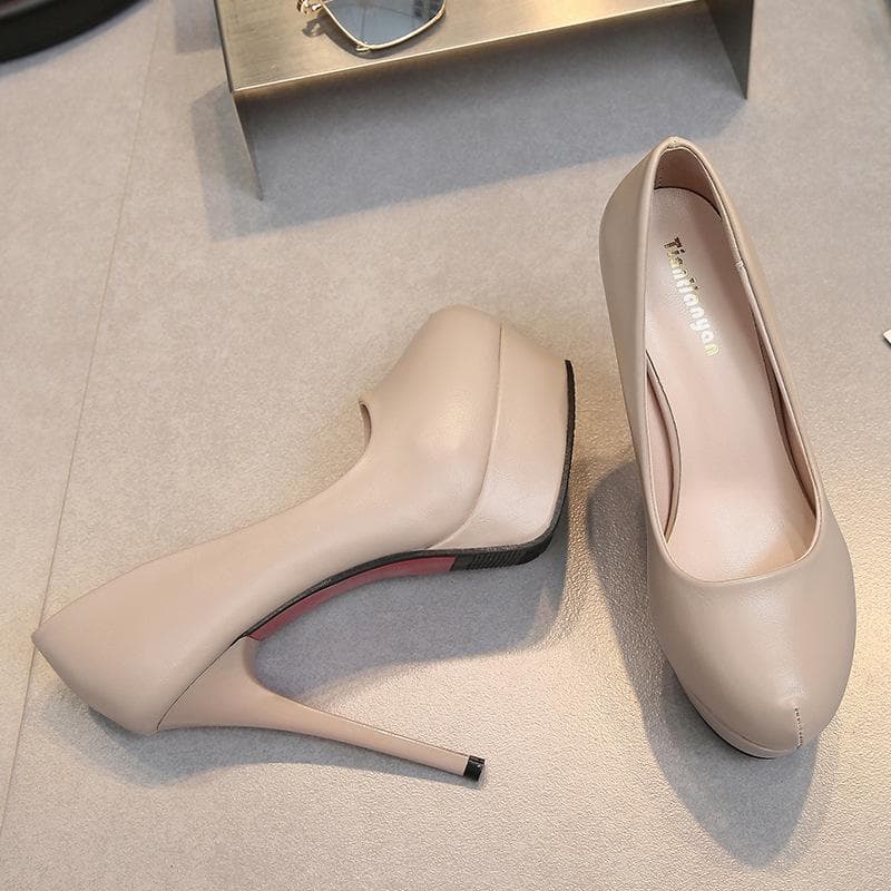 New Super High-heeled Waterproof Platform Stiletto Business Professional Casual Women's Shoes High Heels 38