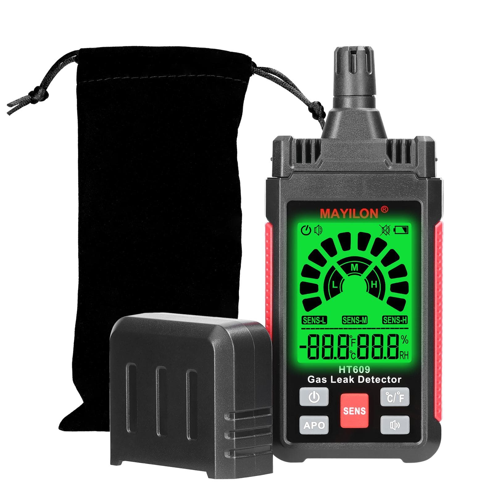 Handheld Combustible Gases Leak Detector Natural Gases Leakage Tester Portable PPM Meter multicolour