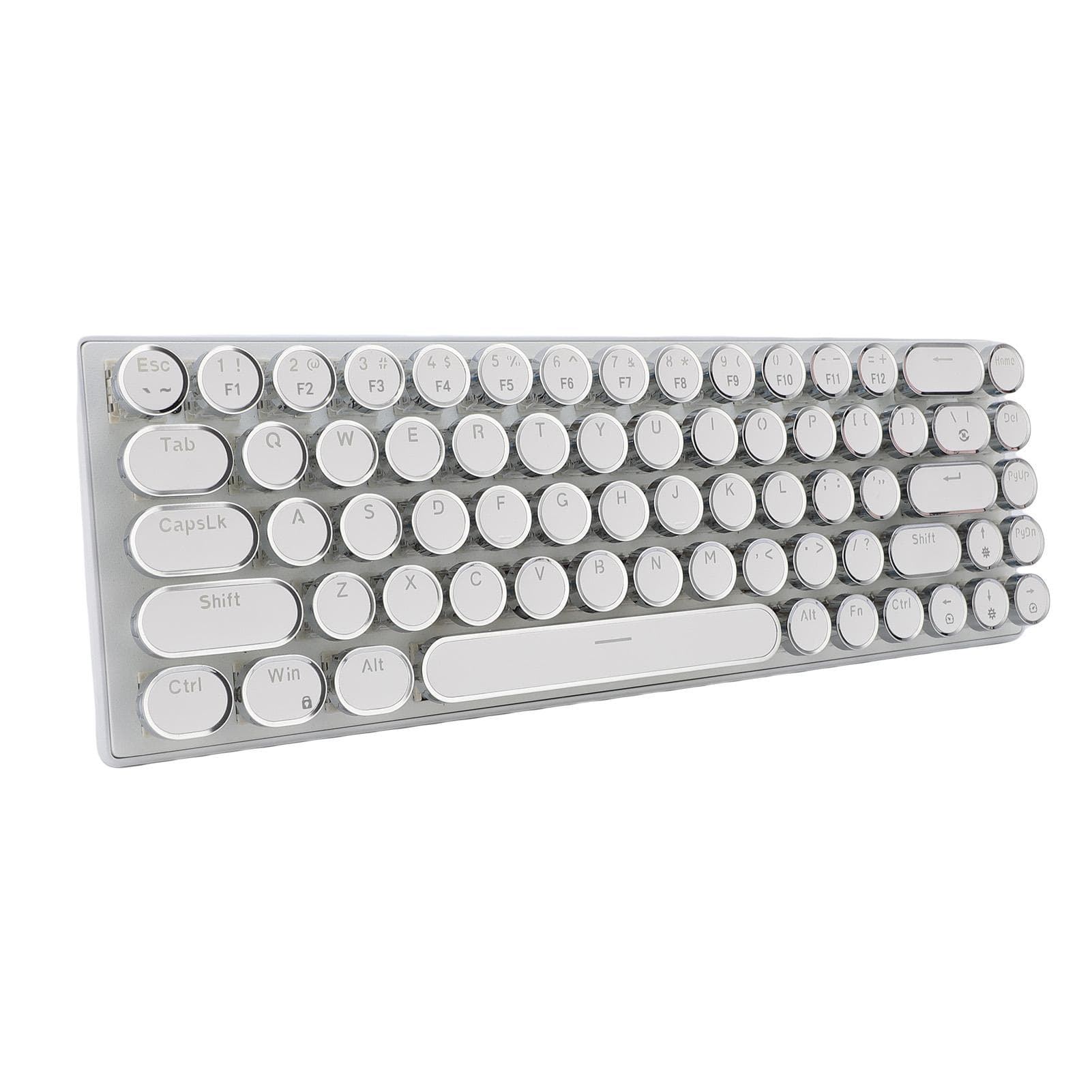 Wired Mechanical Keyboard RGB Backlit Blue Switch Round 68 Key Keyboard Retro Gaming Keyboard for white