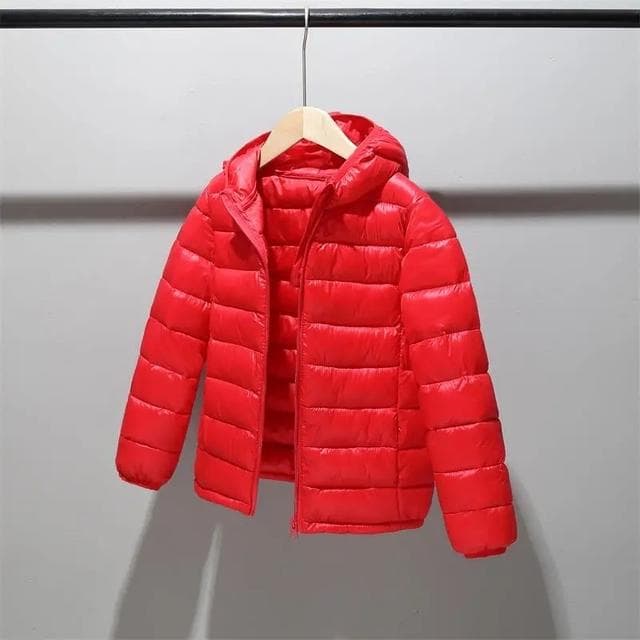 Children 2-12 years old down cotton jacket clothes for boys girls cotton padded clothes kids Warm Down Coats 6-7 red