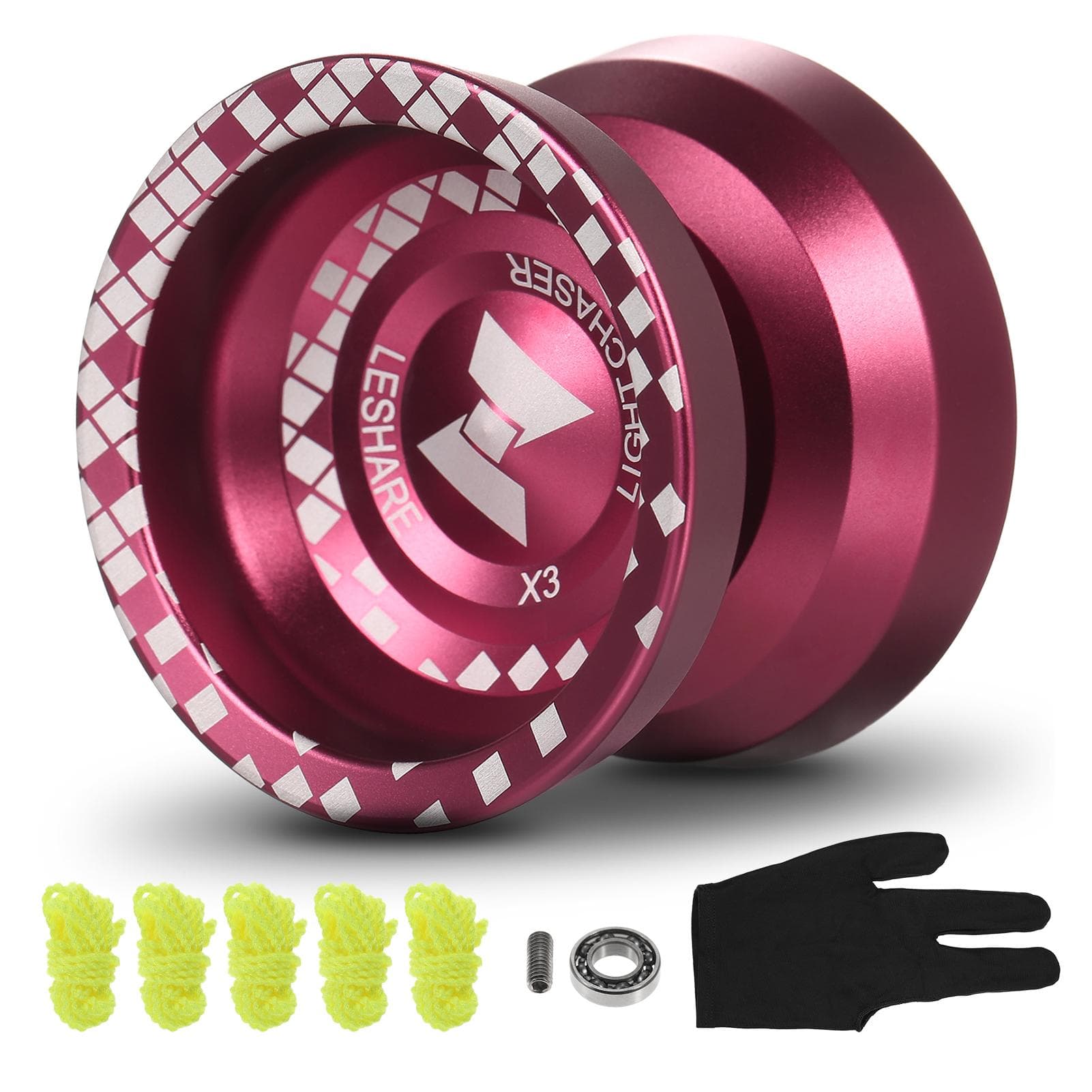 Professional Yoyo Ball Aluminum Alloy Responsive YoYo with Unresponsive Bearing for Professionals Beginners 1 red