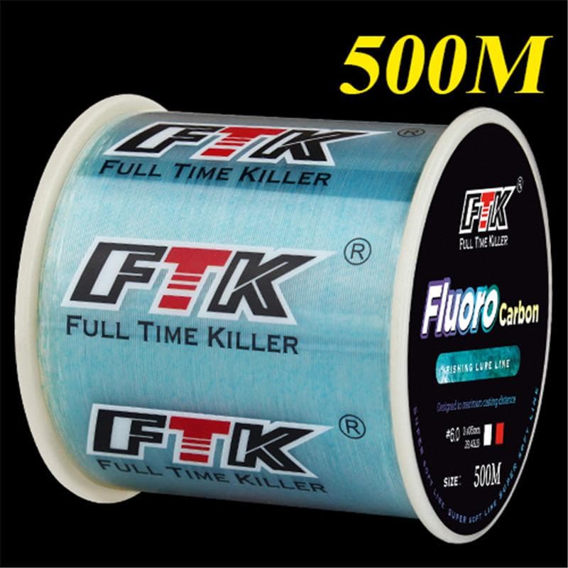 500M Fluorocarbon Coating Fishing Line 0.14mm-0.50mm 4.13LB-45LB Carbon Fiber Leader Line Fishing Lure Wire Sinking Line Japan 31.28LB-0.45mm blue