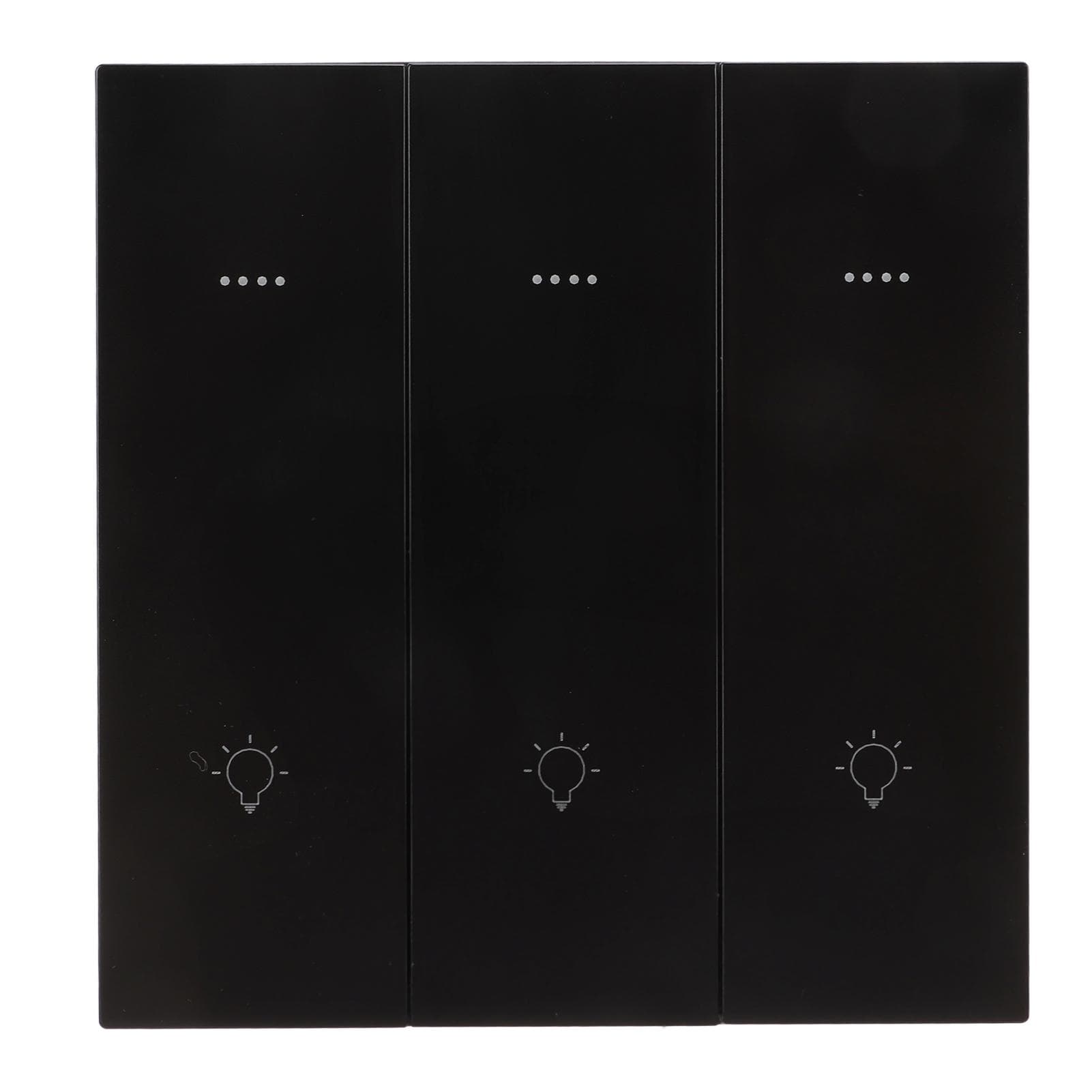 Smart Light Switch for ZigBee Wireless Voice Timing Control 3 Open Control Quantity Intelligent black