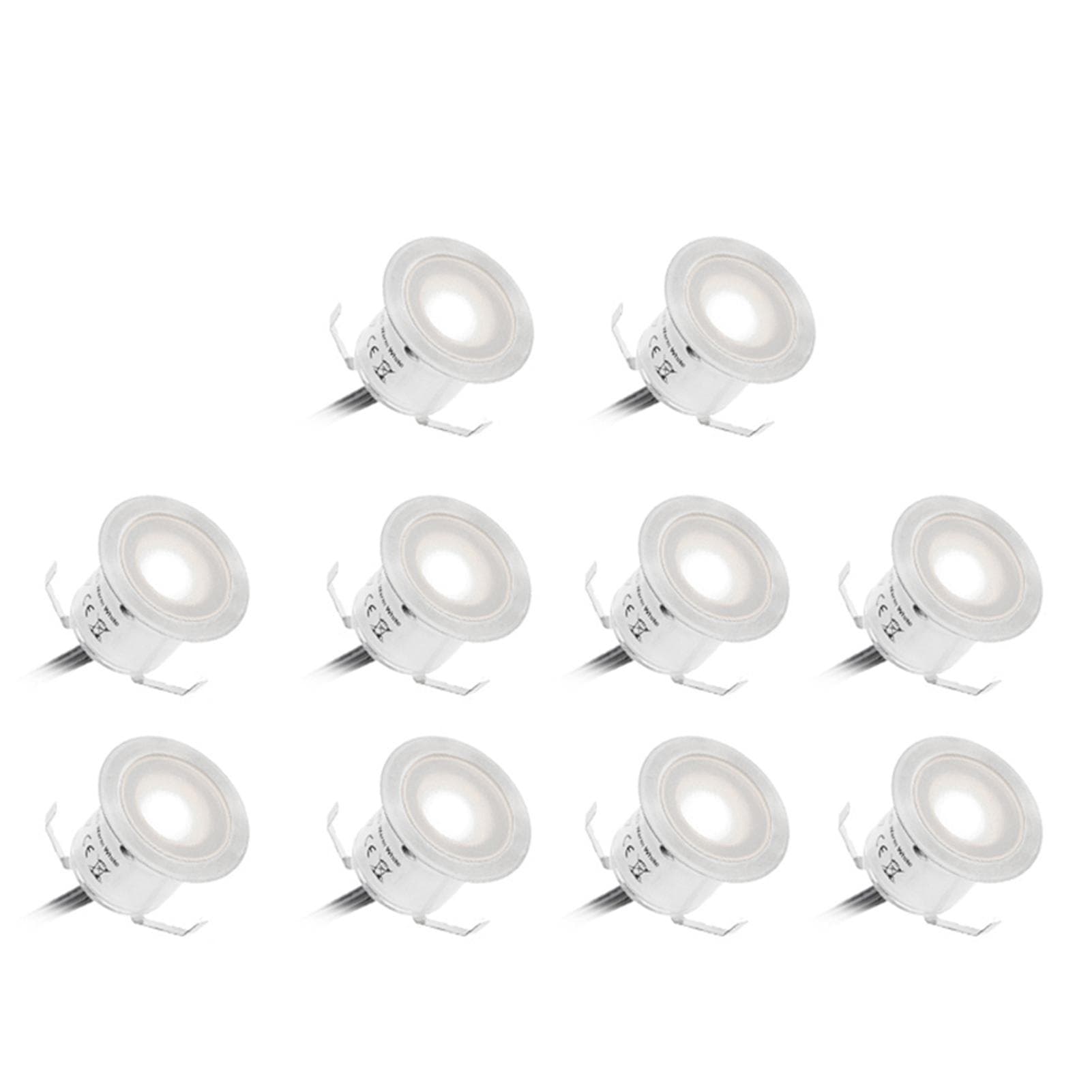 10PCS LED Deck Light 0.6W 500LM SMD2835 Small Recessed In-ground Underground IP67 Waterproof US Plug