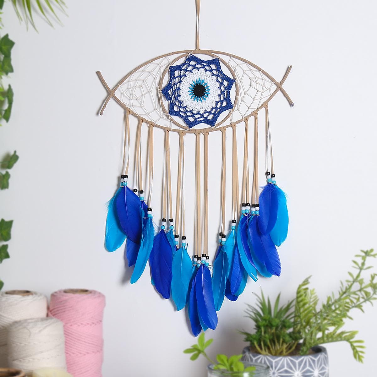 Decoration Crafts Dream Catcher Wind Chimes Handmade Dream Catcher with Feathers Wall Hanging