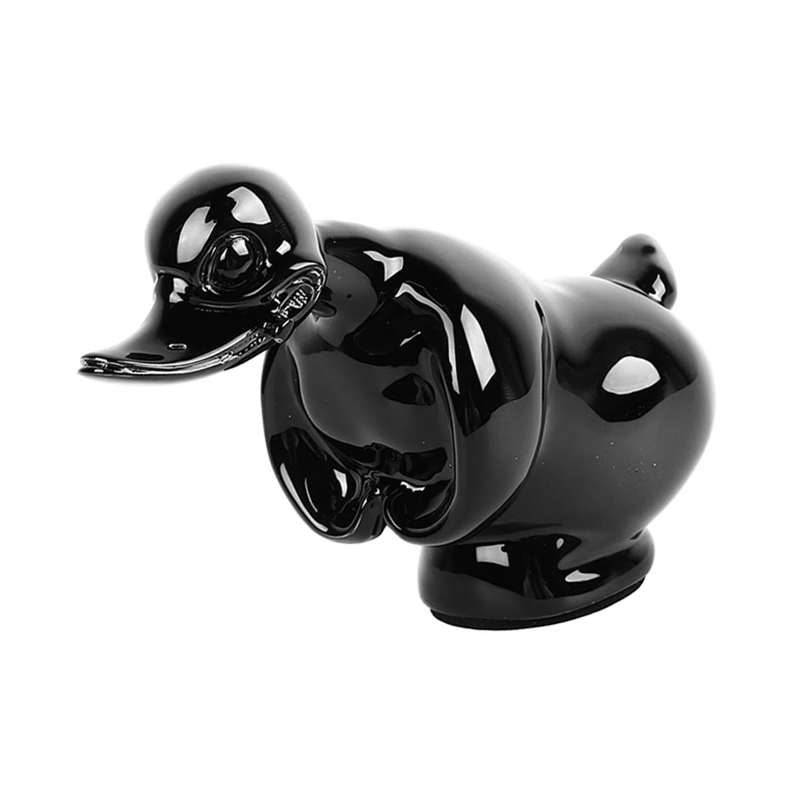 Duck Ornament Electroplating Resin Duck Sculpture Stylish Decorative Duck Figurine for Car Desk black