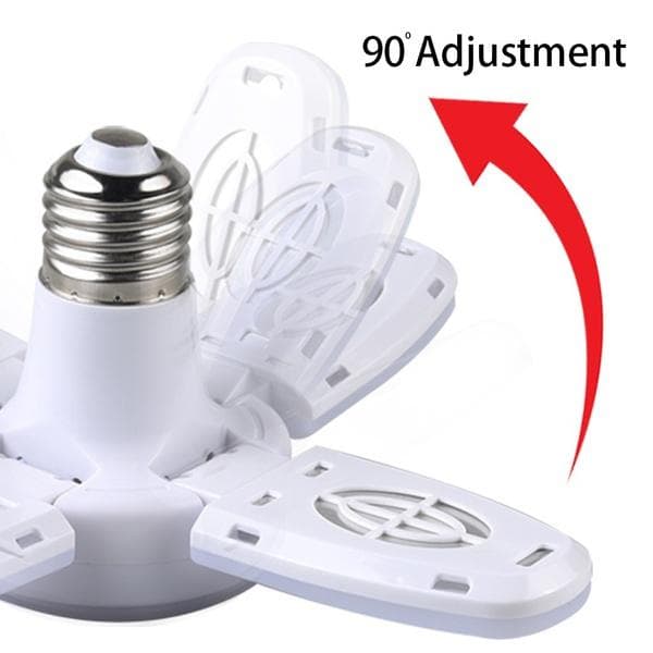 E27 LED Bulb Fan Blade Garage Light Deformable AC85-265V 28W Foldable Ceiling Fixture Lights Workshop Lamp Led Light Bulb  For Home Ceiling Light white
