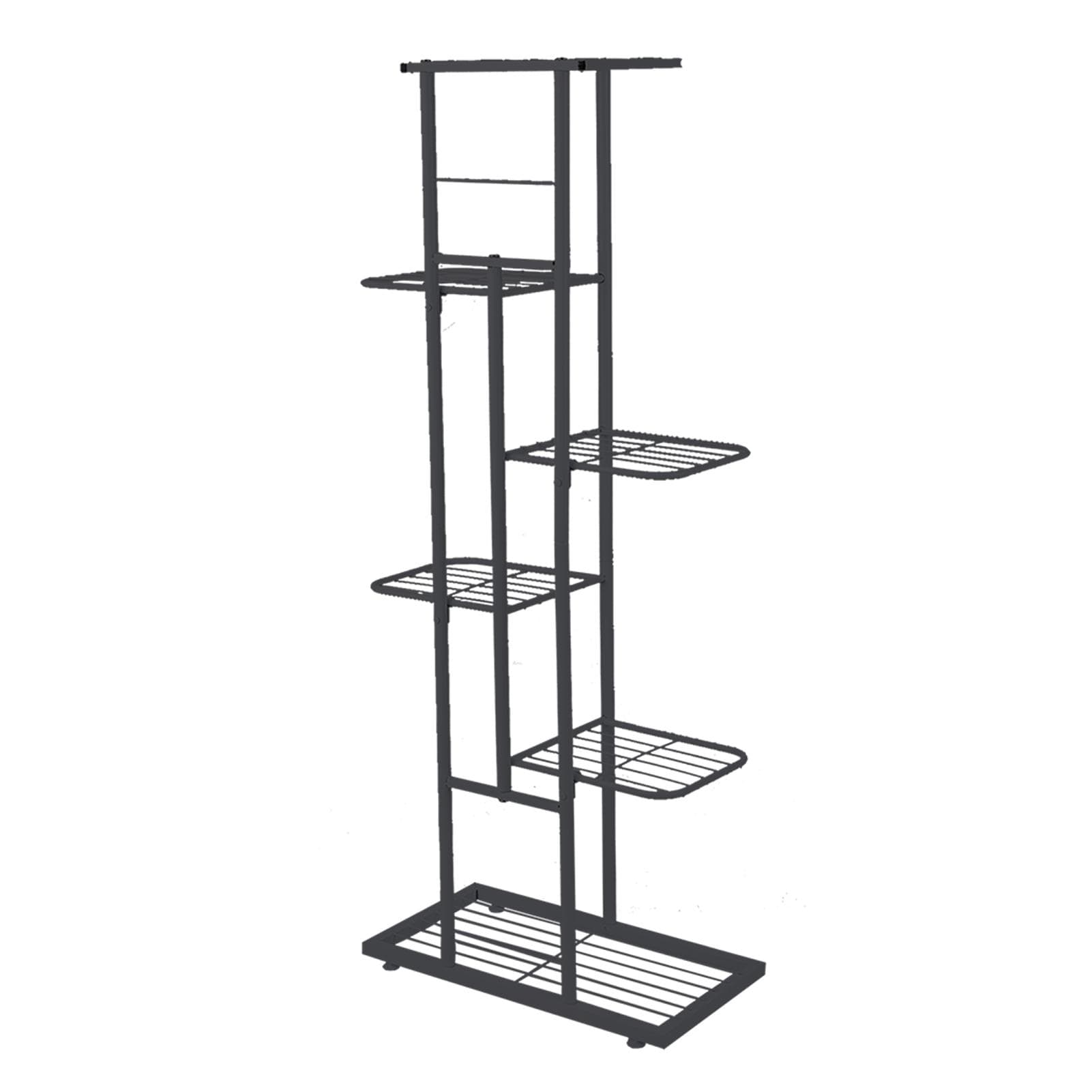 6-Tier Display Shelf Flower Pots Rack Plant Stand Potting Ladder Planter Stand Heavy Duty Storage dark gray