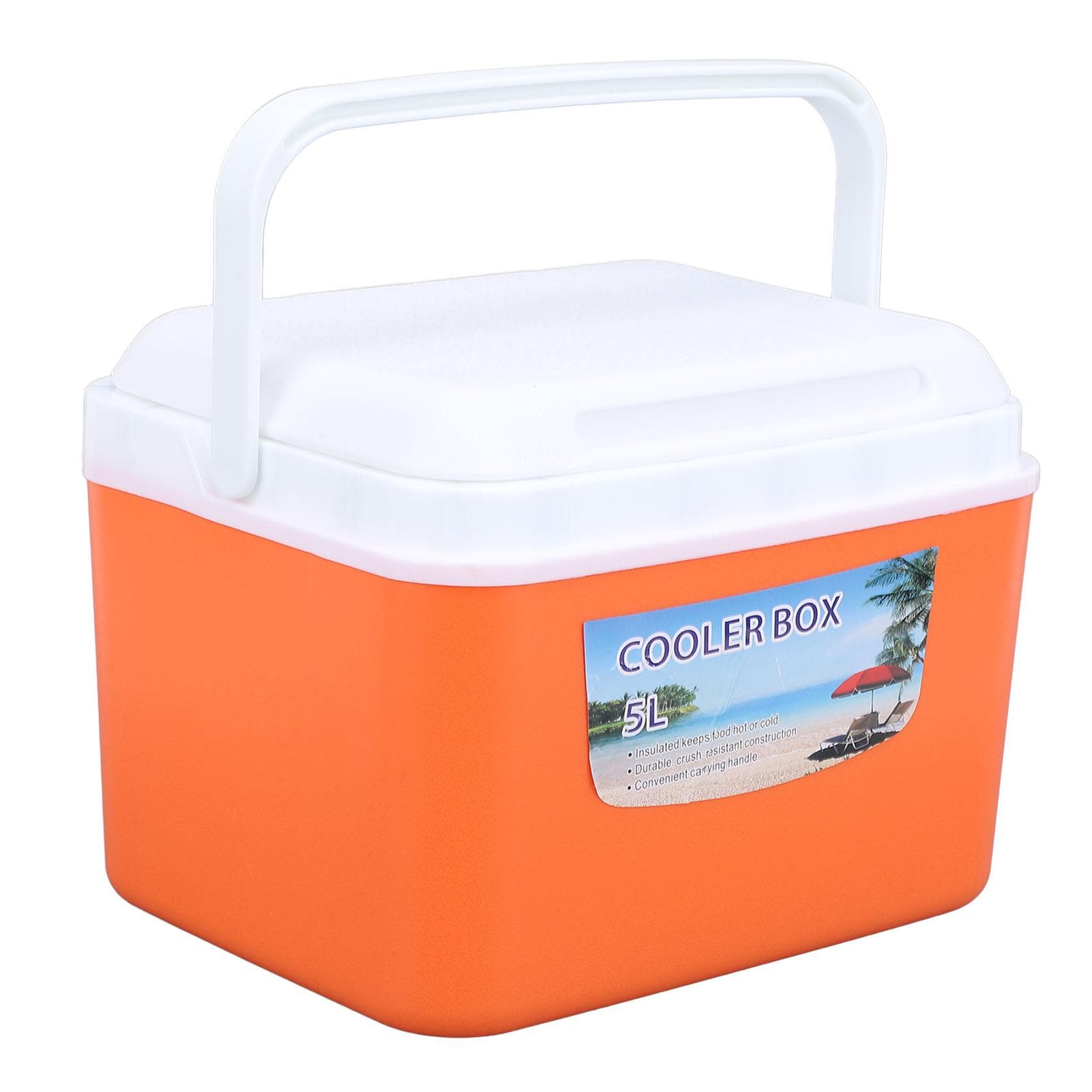 5L Portable Cooler Box Large Capacity Multifunctional Keeps Food Freshness and Drink Cool Insulated orange