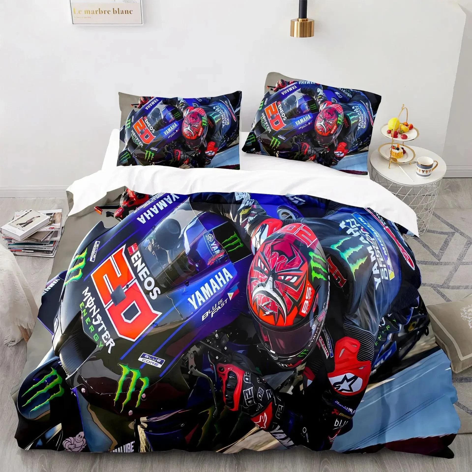 3D Print Marc Marquez 93 Bedding Set Duvet Cover Bed Set Quilt Cover Pillowcase Comforter king Queen Size Boys Adult Bedding 70x133cm 2pcs