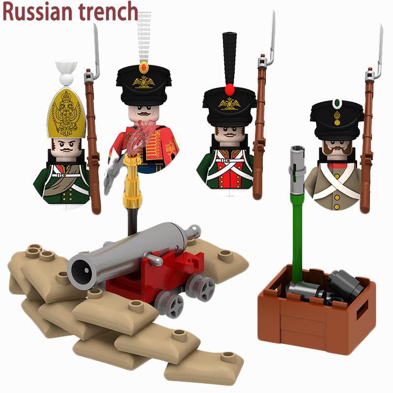 Medieval Napoleonic Wars British Naval Artillery Trench Figure Mini Guns Sword Armas Blocks Toys Kids Brithday Gift Boys Girls About 4.5cm