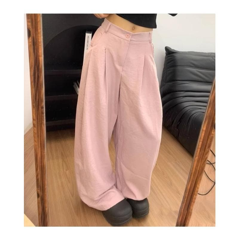 Lazy Fu Suit Wide-leg Pants for Women In Spring New High-waisted Slim Loose Ice Silk Floor Lazy Style Trousers Summer XL