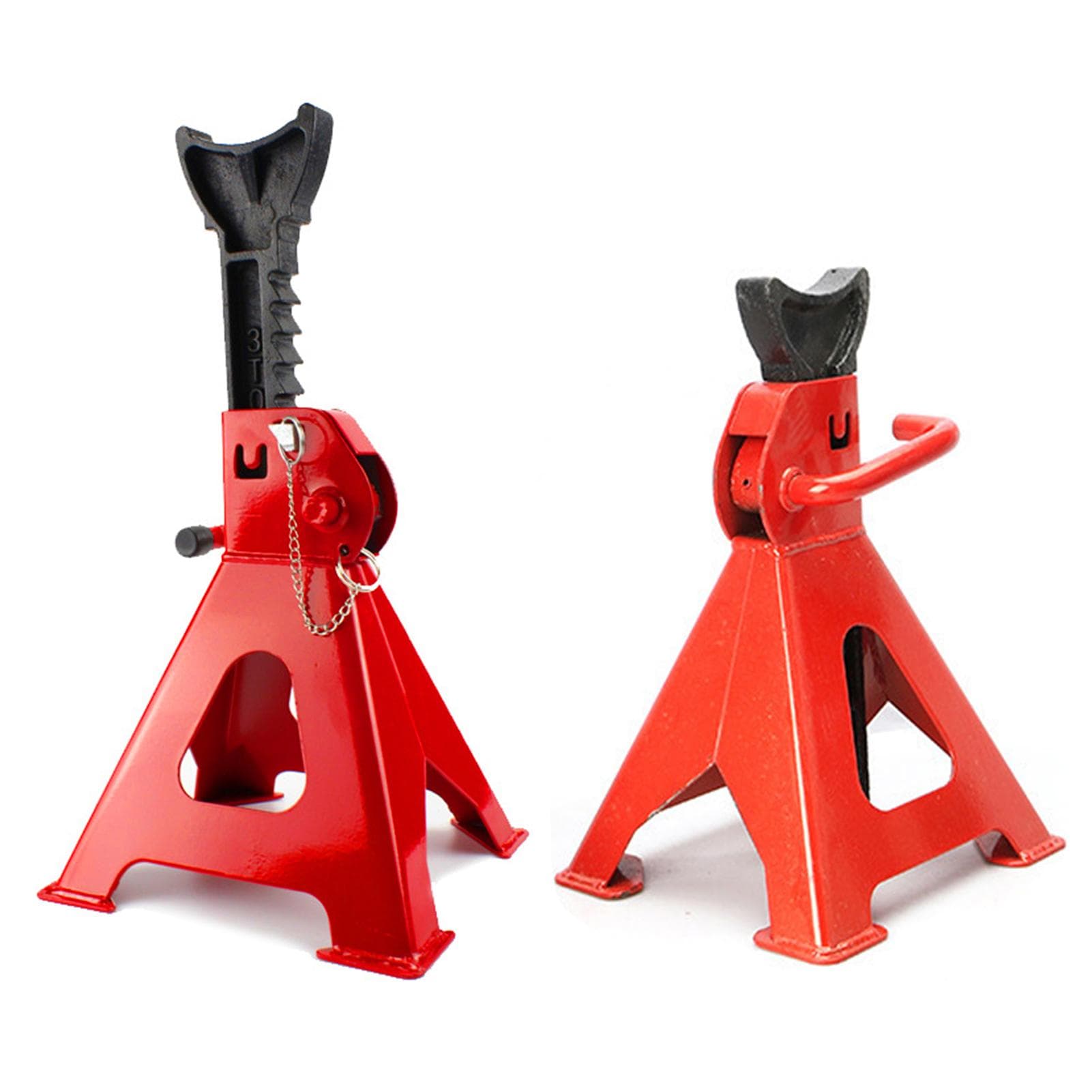 2 Pack Steel Jack Stands with Locking and Foot Pad Lifting Height 29.543cm11.6116.93inch3 Tons red